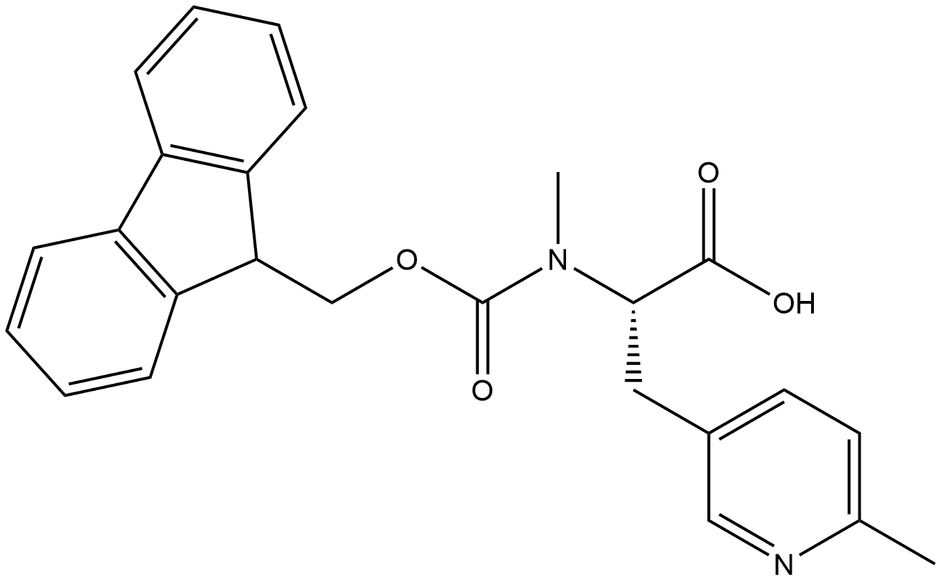 (2S)-2-({[(9H-fluoren-9-yl)methoxy]carbonyl}(methyl)amino)-3-(6-methylpyridin-3-yl)propanoic acid 구조식 이미지