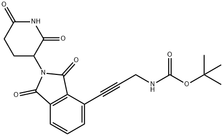 Carbamic acid, N-[3-[2-(2,6-dioxo-3-piperidinyl)-2,3-dihydro-1,3-dioxo-1H-isoindol-4-yl]-2-propyn-1-yl]-, 1,1-dimethylethyl ester Structure