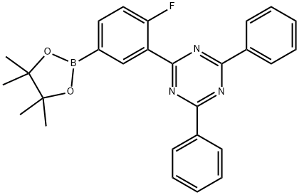 1,3,5-Triazine, 2-[2-fluoro-5-(4,4,5,5-tetramethyl-1,3,2-dioxaborolan-2-yl)phenyl]-4,6-diphenyl- Structure