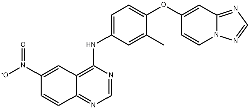 4-Quinazolinamine, N-[3-methyl-4-([1,2,4]triazolo[1,5-a]pyridin-7-yloxy)phenyl]-6-nitro- Structure