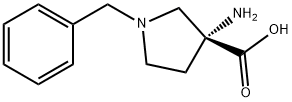 3-Pyrrolidinecarboxylic acid, 3-amino-1-(phenylmethyl)-, (3R)- Structure