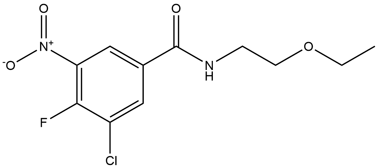 3-chloro-N-(2-ethoxyethyl)-4-fluoro-5-nitrobenzamide Structure