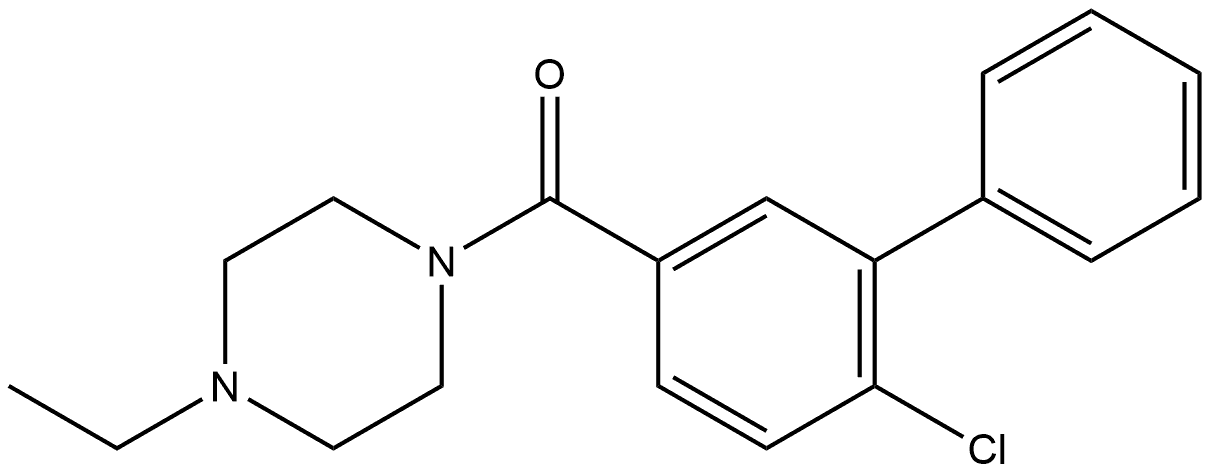 (6-Chloro[1,1'-biphenyl]-3-yl)(4-ethyl-1-piperazinyl)methanone Structure