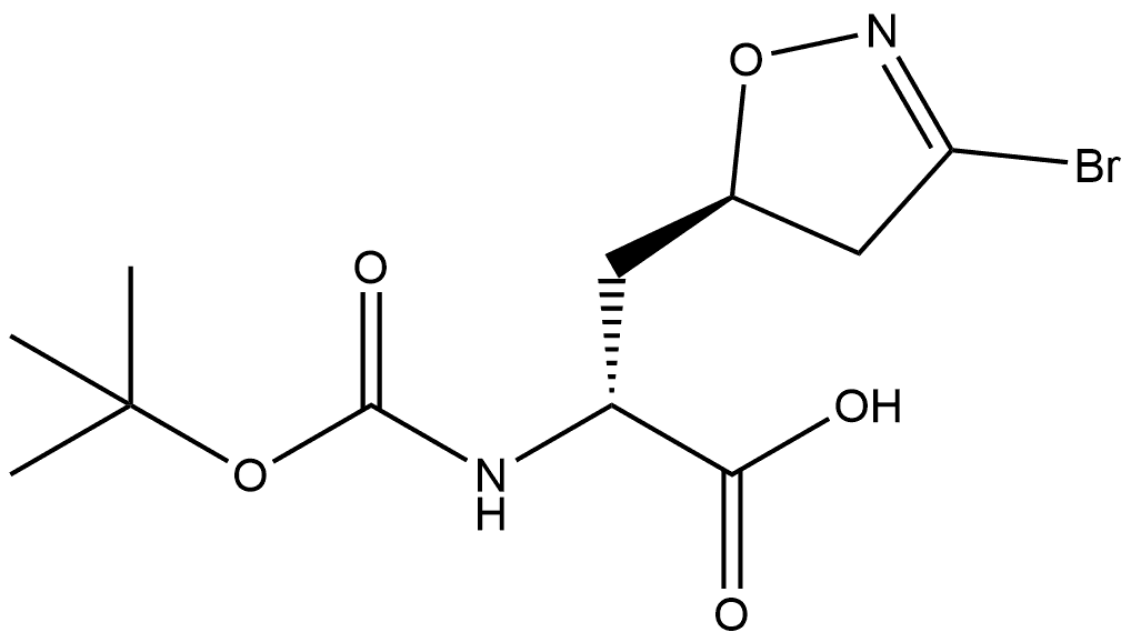 (2R)-3-[(5R)-3-bromo-4,5-dihydro-1,2-oxazol-5-yl]-2-{[(tert-butoxy)carbonyl]amino}propanoic acid Structure