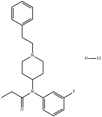 Propanamide, N-(3-fluorophenyl)-N-[1-(2-phenylethyl)-4-piperidinyl]-, hydrochloride (1:1) Structure