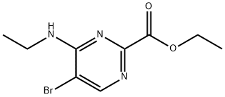 2-Pyrimidinecarboxylic acid, 5-bromo-4-(ethylamino)-, ethyl ester Structure