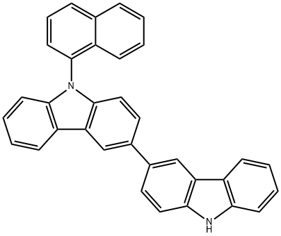 3,3'-Bi-9H-carbazole, 9-(1-naphthalenyl)- 구조식 이미지