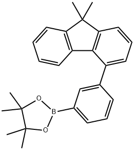 1,3,2-Dioxaborolane, 2-[3-(9,9-dimethyl-9H-fluoren-4-yl)phenyl]-4,4,5,5-tetramethyl- 구조식 이미지