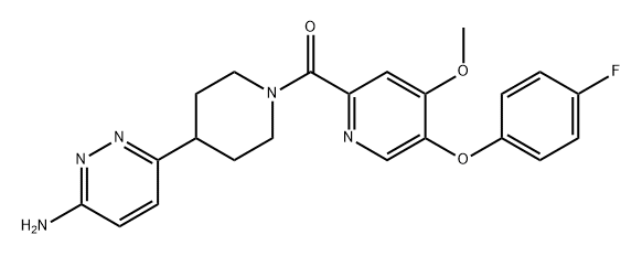 Methanone, [4-(6-amino-3-pyridazinyl)-1-piperidinyl][5-(4-fluorophenoxy)-4-methoxy-2-pyridinyl]- Structure