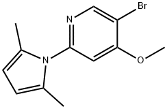 Pyridine, 5-bromo-2-(2,5-dimethyl-1H-pyrrol-1-yl)-4-methoxy- Structure