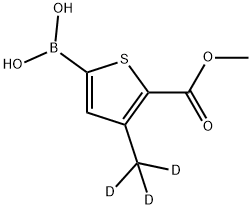 2-Methyl 5-borono-3-(methyl-d3)-2-thiophenecarboxylate 구조식 이미지
