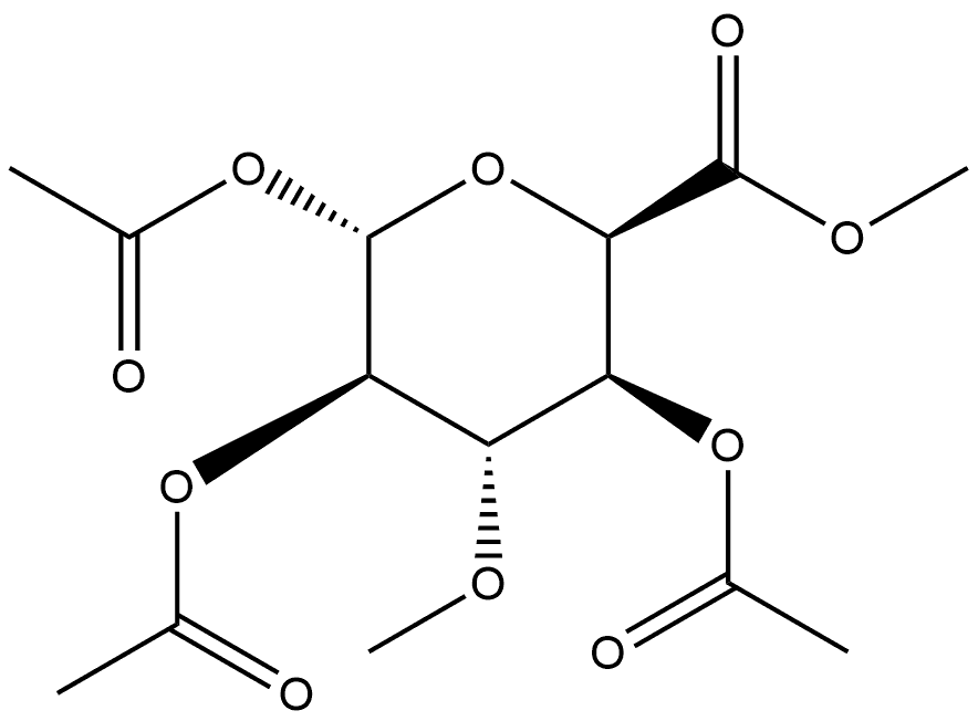 α-L-Idopyranuronic acid, 3-O-methyl-, methyl ester, 1,2,4-triacetate 구조식 이미지