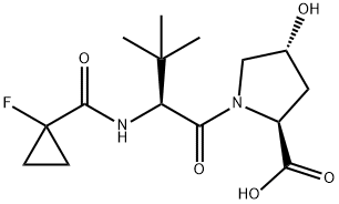 L-Proline, N-[(1-fluorocyclopropyl)carbonyl]-3-methyl-L-valyl-4-hydroxy-, (4R)- Structure