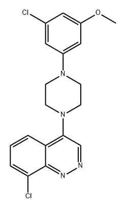 Cinnoline, 8-chloro-4-[4-(3-chloro-5-methoxyphenyl)-1-piperazinyl]- Structure