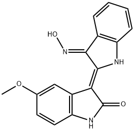 (3Z)-3-[(3E)-1,3-Dihydro-3-(hydroxyimino)-2H-indol-2-ylidene]-1,3-dihydro-5-methoxy-2H-indol-2-one Structure