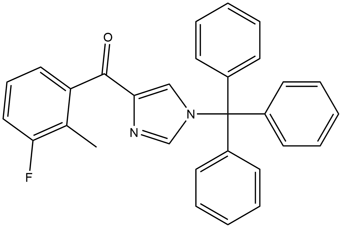 (3-Fluoro-2-methylphenyl)(1-trityl-4-imidazolyl)methanone Structure