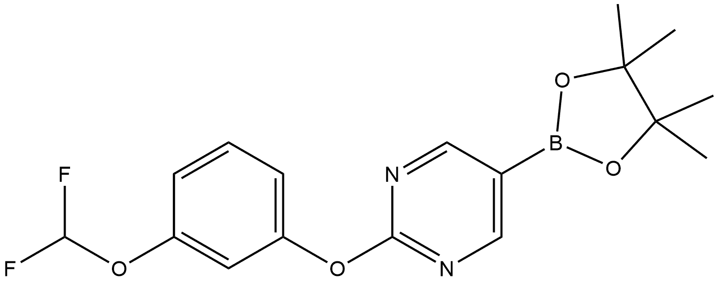 Pyrimidine, 2-[3-(difluoromethoxy)phenoxy]-5-(4,4,5,5-tetramethyl-1,3,2-dioxa... Structure