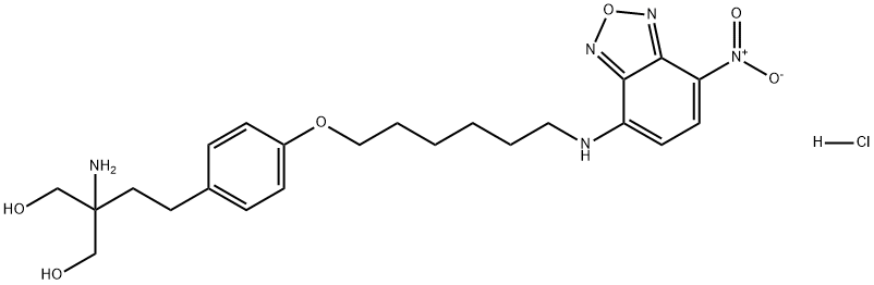 1,3-Propanediol, 2-amino-2-[2-[4-[[6-[(7-nitro-2,1,3-benzoxadiazol-4-yl)amino]hexyl]oxy]phenyl]ethyl]-, hydrochloride (1:1) Structure