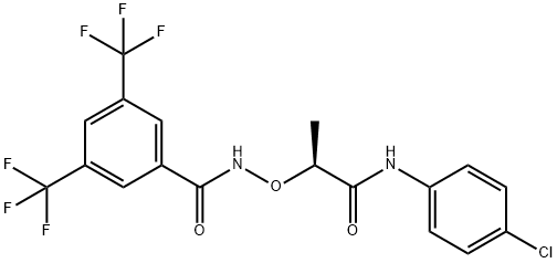 Benzamide, N-[(1S)-2-[(4-chlorophenyl)amino]-1-methyl-2-oxoethoxy]-3,5-bis(trifluoromethyl)- Structure