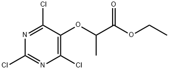 Propanoic acid, 2-[(2,4,6-trichloro-5-pyrimidinyl)oxy]-, ethyl ester Structure