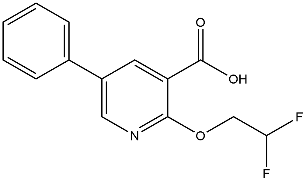 2-(2,2-Difluoroethoxy)-5-phenyl-3-pyridinecarboxylic acid Structure