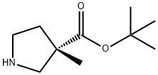 3-Pyrrolidinecarboxylic acid, 3-methyl-, 1,1-dimethylethyl ester, (3S)- Structure