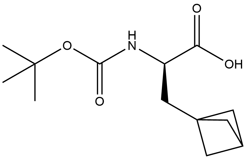 Bicyclo[1.1.1]pentane-1-propanoic acid, α-[[(1,1-dimethylethoxy)carbonyl]amino]-, (αR)- Structure