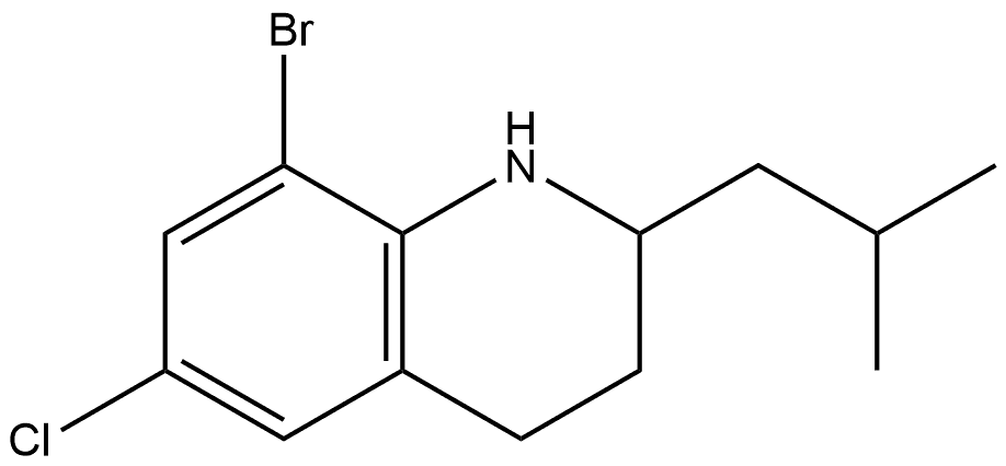 8-bromo-6-chloro-2-isobutyl-1,2,3,4-tetrahydroquinoline Structure