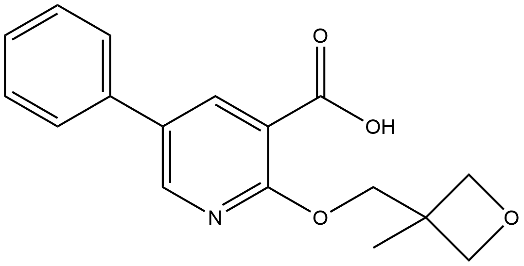 2-[(3-Methyl-3-oxetanyl)methoxy]-5-phenyl-3-pyridinecarboxylic acid Structure