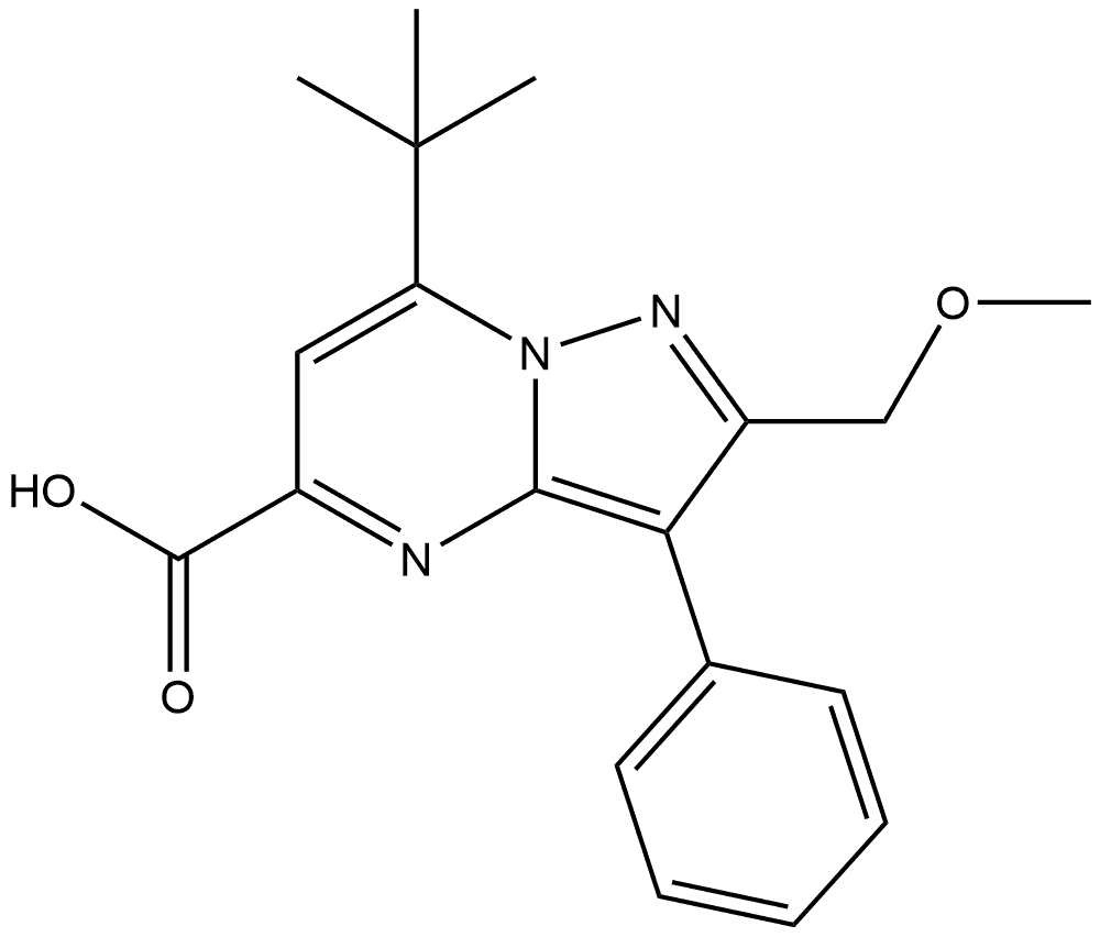 7-(tert-Butyl)-2-(methoxymethyl)-3-phenylpyrazolo[1,5-a]pyrimidine-5-carboxylic acid Structure