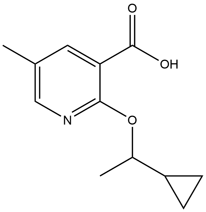 2-(1-Cyclopropylethoxy)-5-methyl-3-pyridinecarboxylic acid Structure