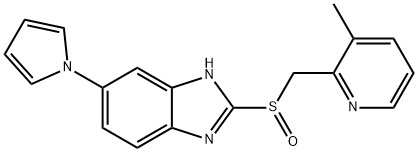 1H-Benzimidazole, 2-[[(3-methyl-2-pyridinyl)methyl]sulfinyl]-6-(1H-pyrrol-1-yl)- Structure