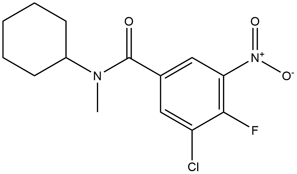 3-chloro-N-cyclohexyl-4-fluoro-N-methyl-5-nitrobenzamide Structure