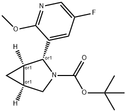 Trans tert-butyl 2-(5-fluoro-2-methoxypyridin-3-yl)-3-azabicyclo[3.1.0]
hexane-3-carboxylate Structure