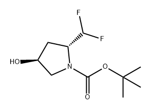 1-Pyrrolidinecarboxylic acid, 2-(difluoromethyl)-4-hydroxy-, 1,1-dimethylethyl ester, (2R,4S)- Structure