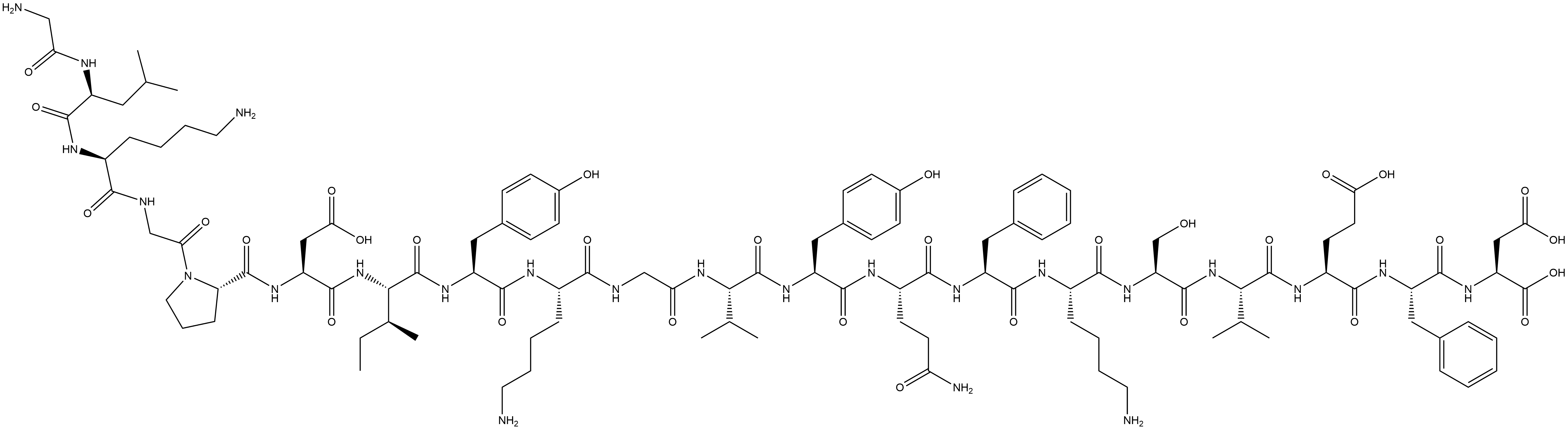 L-Aspartic acid, glycyl-L-leucyl-L-lysylglycyl-L-prolyl-L-α-aspartyl-L-isoleucyl-L-tyrosyl-L-lysylglycyl-L-valyl-L-tyrosyl-L-glutaminyl-L-phenylalanyl-L-lysyl-L-seryl-L-valyl-L-α-glutamyl-L-phenylalanyl- Structure