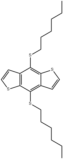 Benzo[1,2-b:4,5-b']dithiophene, 4,8-bis(hexylthio)- Structure