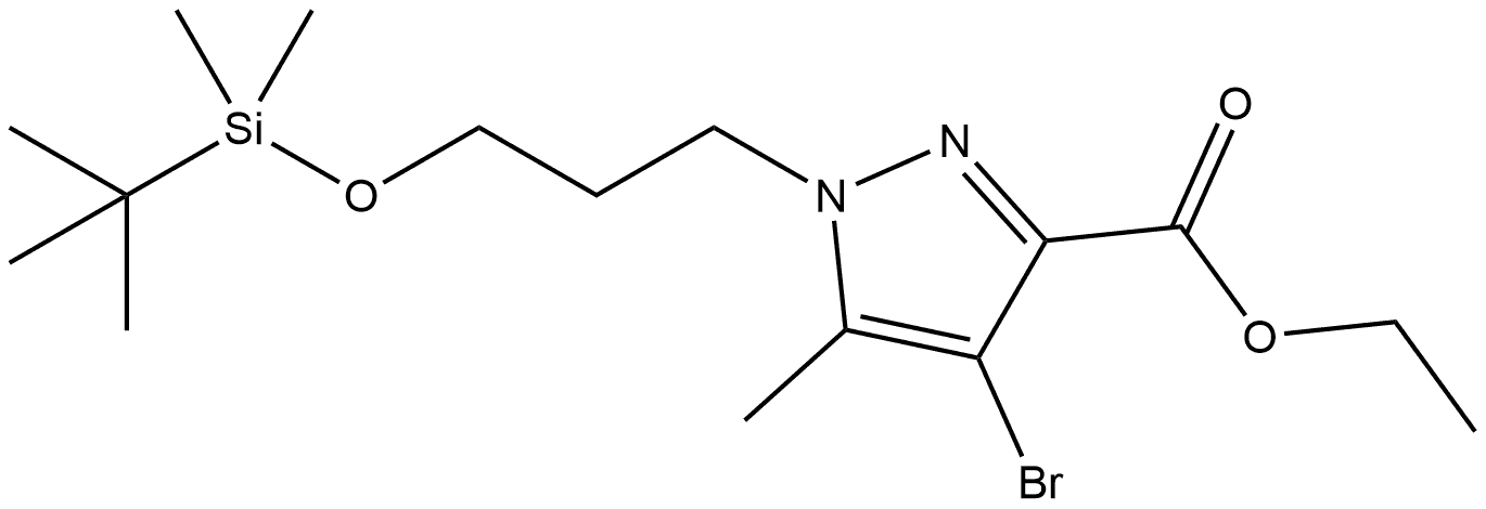 ethyl 4-bromo-1-{3-[(tert-butyldimethylsilyl)oxy]propyl}-5-methyl-1H-pyrazole-3-carboxylate Structure