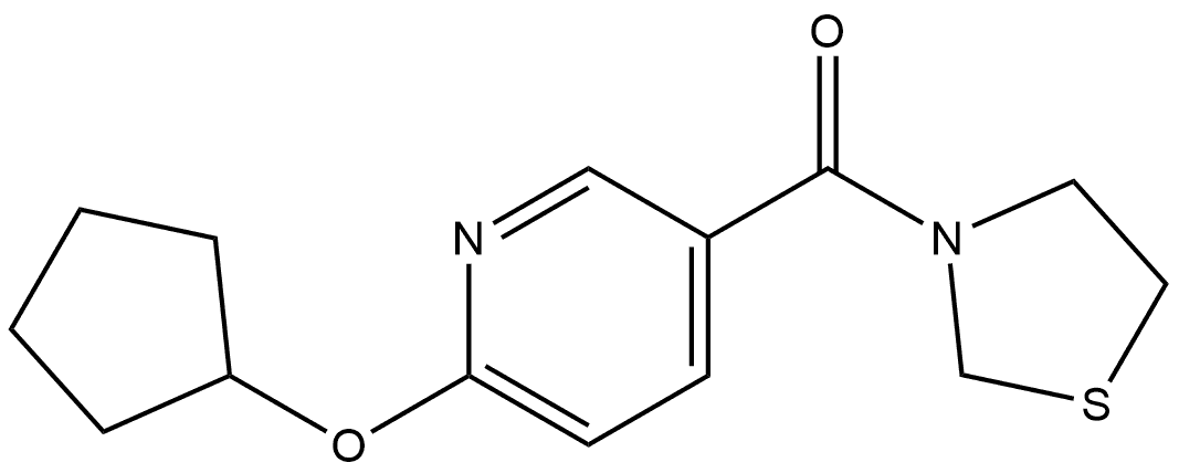 6-(Cyclopentyloxy)-3-pyridinyl]-3-thiazolidinylmethanone Structure