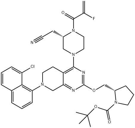2-[[[7-(8-chloro-1-naphthalenyl)-4-[(3S)-3-(cyanomethyl)-4-(2-fluoro-1-oxo-2-propen-1-yl)-1-piperazinyl]-5,6,7,8- Structure
