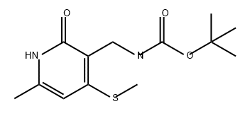 Carbamic acid, N-[[1,2-dihydro-6-methyl-4-(methylthio)-2-oxo-3-pyridinyl]methyl]-, 1,1-dimethylethyl ester Structure