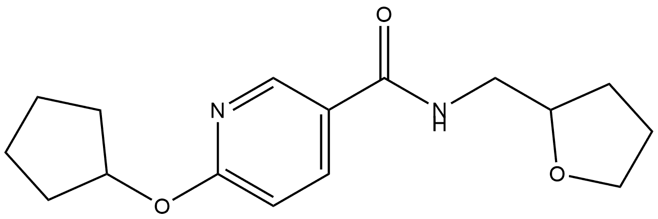 6-(Cyclopentyloxy)-N-[(tetrahydro-2-furanyl)methyl]-3-pyridinecarboxamide Structure