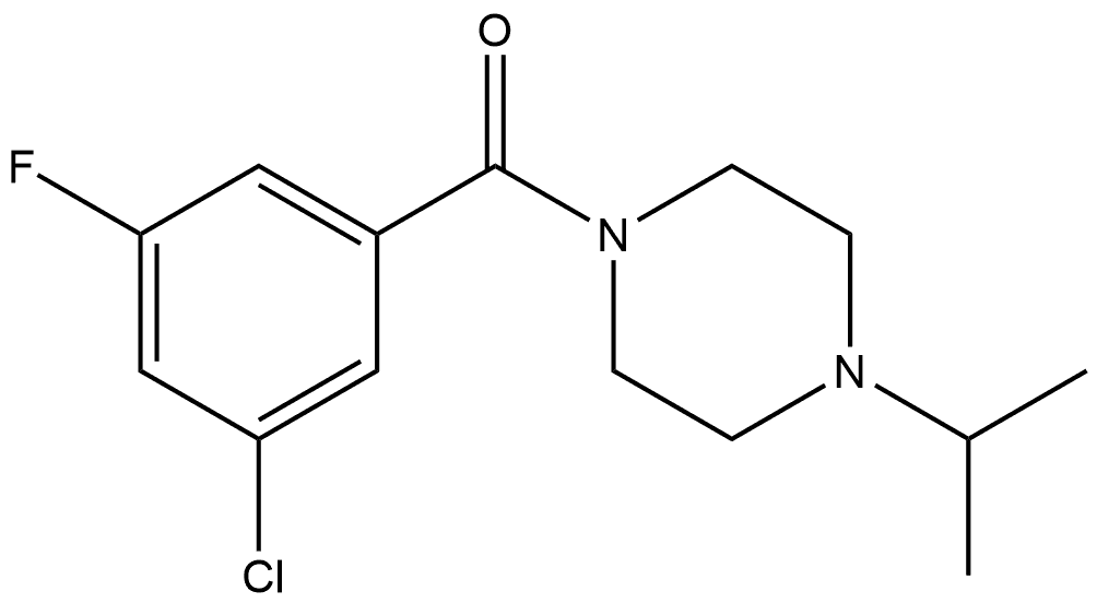 (3-Chloro-5-fluorophenyl)[4-(1-methylethyl)-1-piperazinyl]methanone Structure