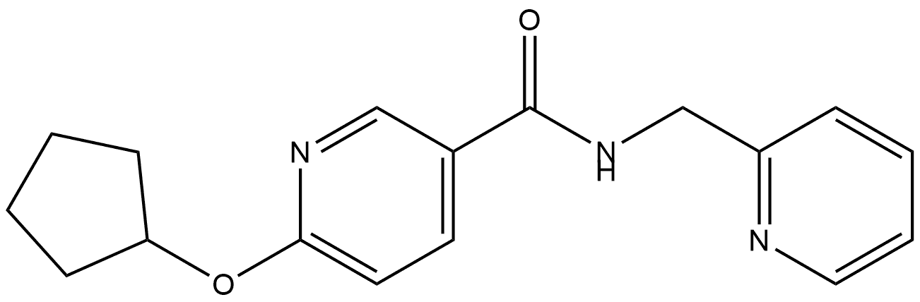 6-(Cyclopentyloxy)-N-(2-pyridinylmethyl)-3-pyridinecarboxamide Structure