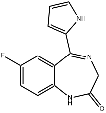 2H-1,4-Benzodiazepin-2-one, 7-fluoro-1,3-dihydro-5-(1H-pyrrol-2-yl)- Structure