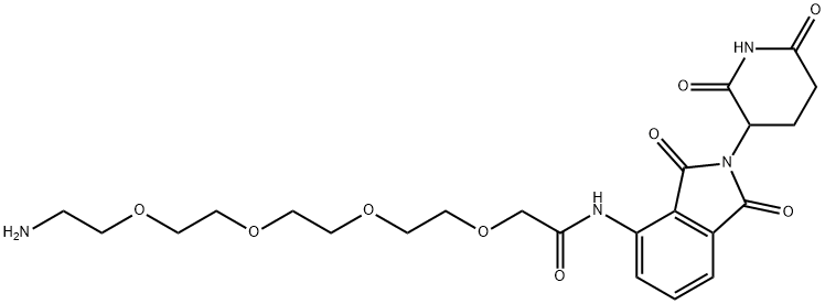 Acetamide, 2-[2-[2-[2-(2-aminoethoxy)ethoxy]ethoxy]ethoxy]-N-[2-(2,6-dioxo-3-piperidinyl)-2,3-dihydro-1,3-dioxo-1H-isoindol-4-yl]- Structure