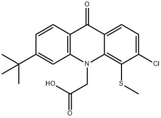 10(9H)-Acridineacetic acid, 3-chloro-6-(1,1-dimethylethyl)-4-(methylthio)-9-oxo- Structure