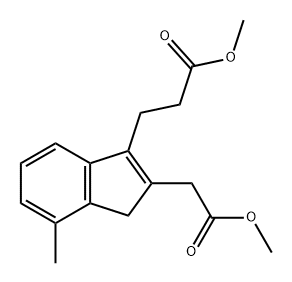 1H-Indene-3-propanoic acid, 2-(2-methoxy-2-oxoethyl)-7-methyl-, methyl ester Structure