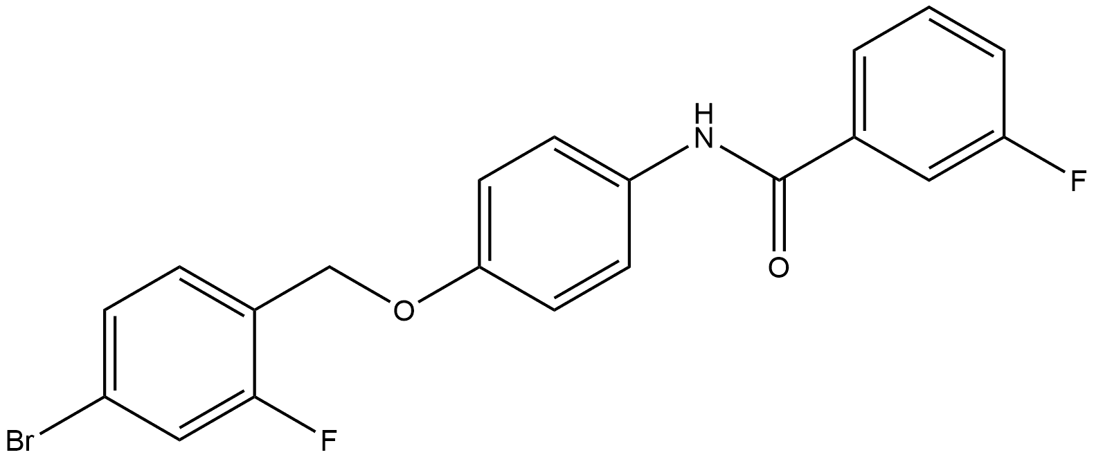 N-[4-[(4-Bromo-2-fluorophenyl)methoxy]phenyl]-3-fluorobenzamide 구조식 이미지