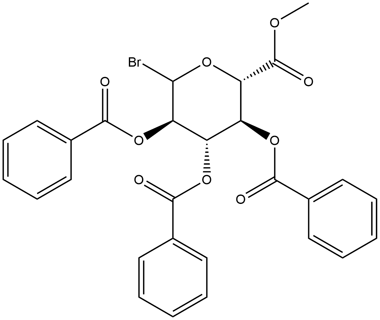 D-Glucopyranuronic acid, 1-bromo-1-deoxy-, methyl ester, tribenzoate (9CI) Structure